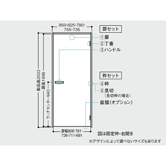 DAIKEN 大建工業 イエリア 片開きドア 固定枠 08デザイン 室内ドア 