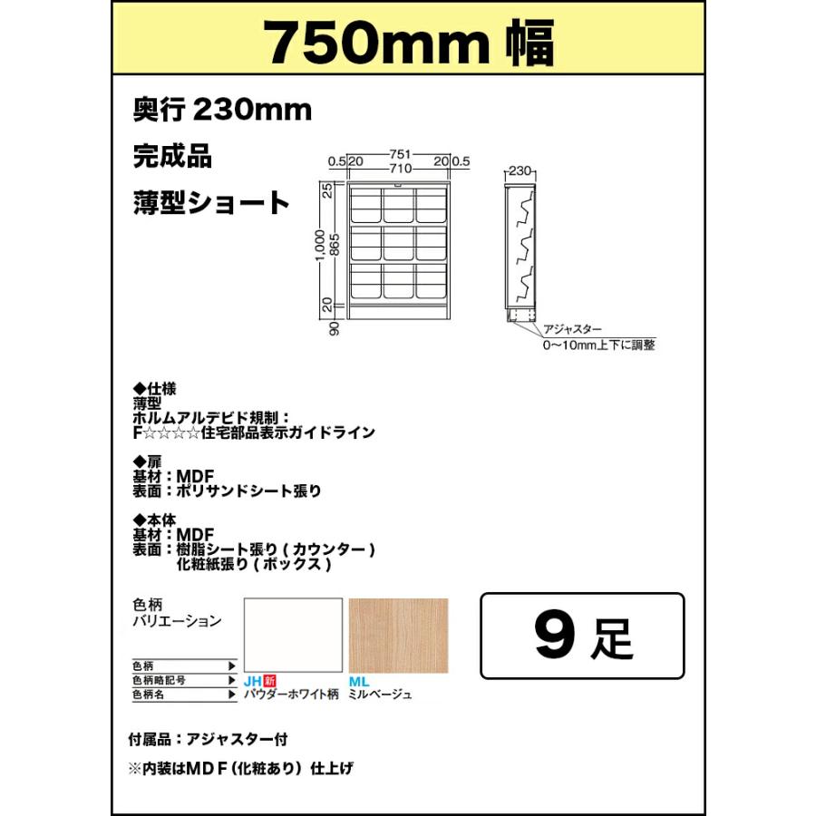 DAIKEN ダイケン 下駄箱 普及シリーズ 751mm幅 1000高 FW0602-1