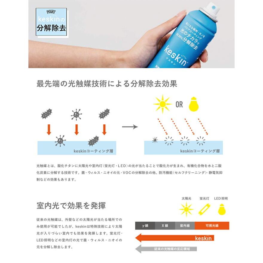 接触抗菌スプレー keskin ケスキン 4本セット エアゾール缶 除菌