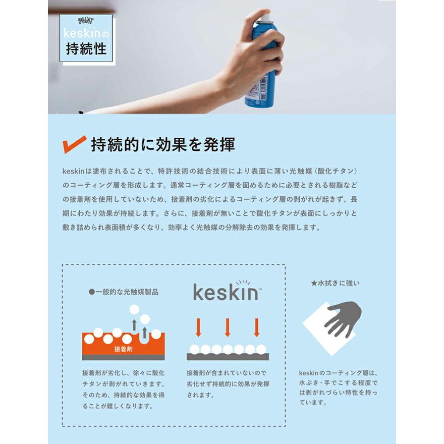 接触抗菌スプレー keskin ケスキン 4本セット エアゾール缶 除菌
