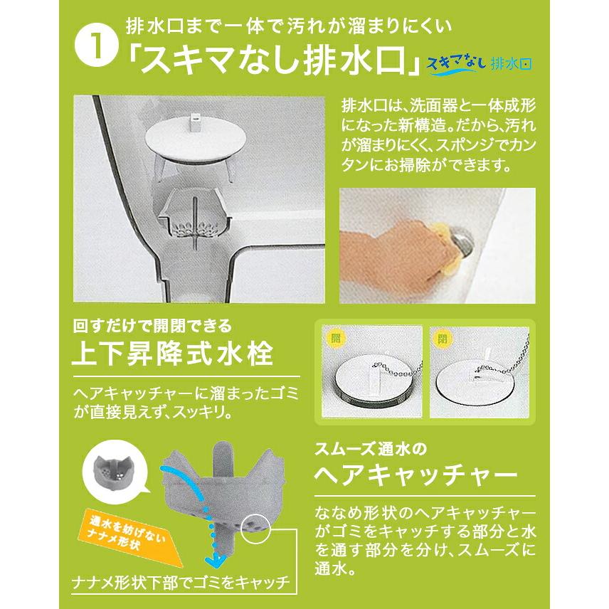 LIXIL（リクシル） 洗面化粧台 PV 600mm幅 1面鏡 LED照明 PV2N-605S(4