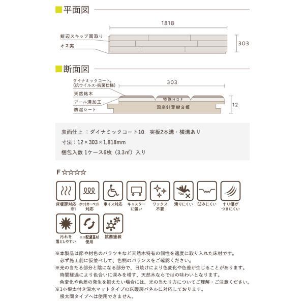 東洋テックス 床材 合板 ダイナクティブフロアー 彩 床暖房対応 12mm厚 EY 高級家具調塗装 12×303×1818mm_2