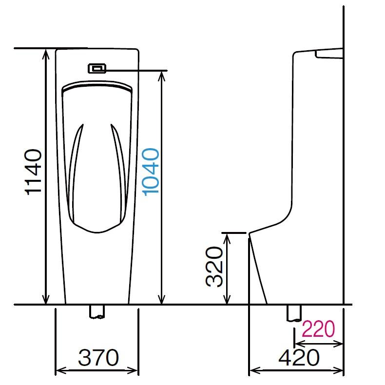 LIXIL 小便器 リクシル センサー一体型 ストール小便器 床置き LIXIL 小便器 リクシル センサー一体型 ストール小便器 床置き