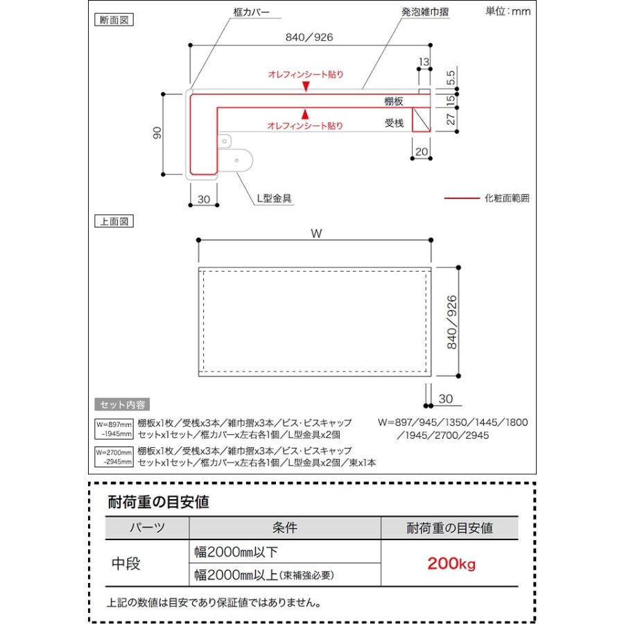 南海プライウッド 収納材 押入れ 一体型 中段セット Vシリーズ シナ シェルホワイト 奥行926 幅1945 1k 一間 Vt M6 Vt M6 C じゅうせつひるず Com 通販 Yahoo ショッピング