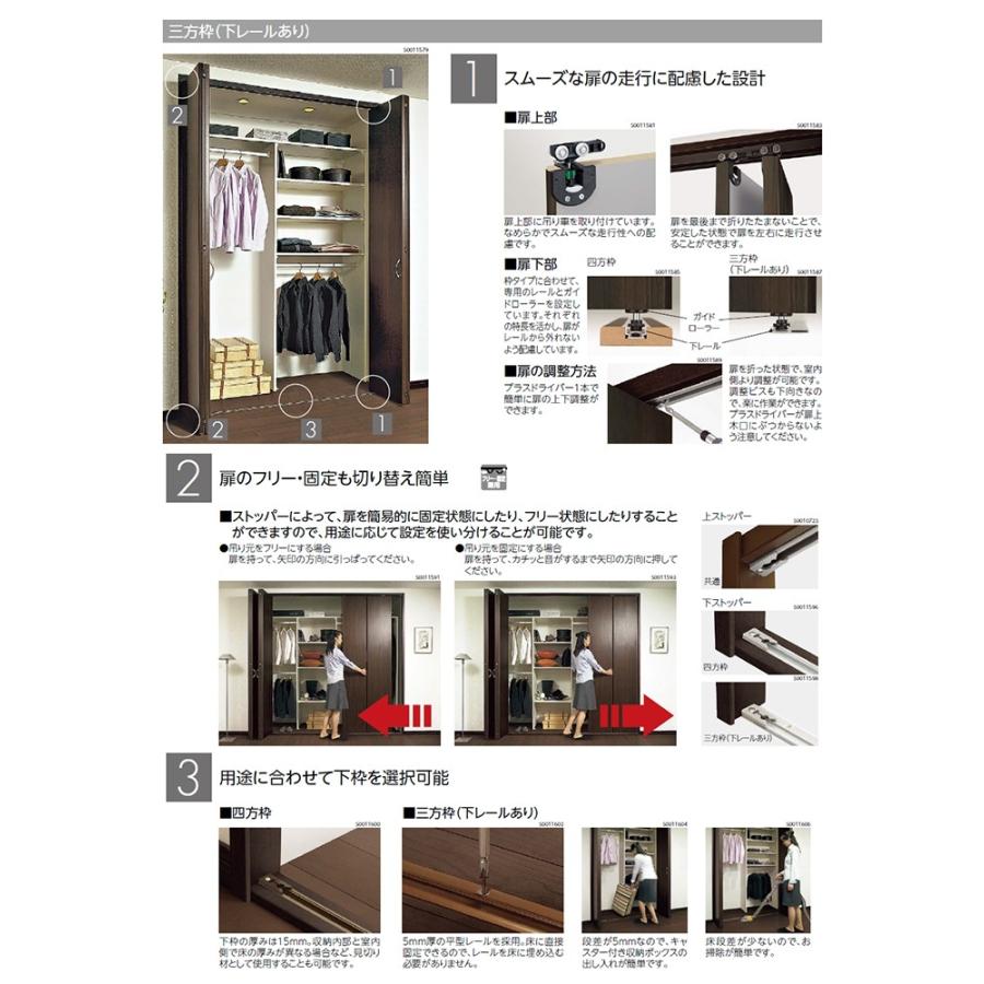 EIDAI クローゼットドア 折れ戸 間口0.75間用 1172mm 四枚建 高