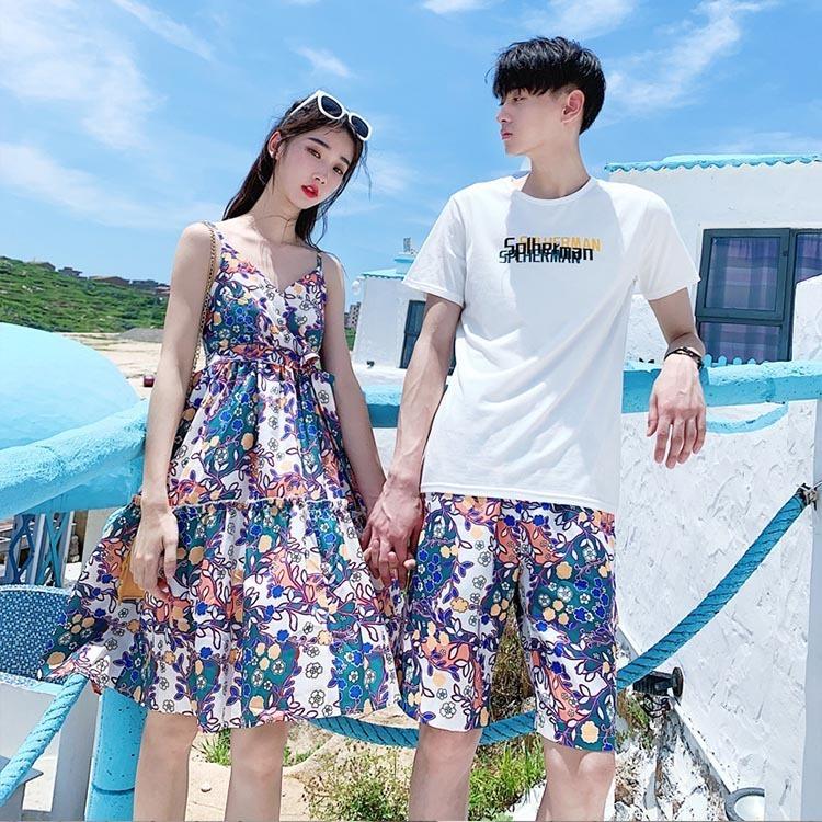 夏ワンピース お揃い服tシャツ上下セット 半袖 夏恋人 プレゼント ご夫婦 家族 友達お揃い カジュアル デート 遊び 旅行 夏 膝丈 リゾート ビーチウエア 告白 Cyx 233 Just For You Online Store 通販 Yahoo ショッピング