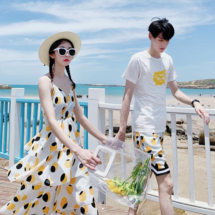 夏ワンピース お揃い服tシャツ上下セット 半袖 夏恋人 プレゼント ご夫婦 家族 友達お揃い カジュアル デート 遊び 旅行 夏 膝丈 リゾート ビーチウエア 告白 Cyx 235 Just For You Online Store 通販 Yahoo ショッピング