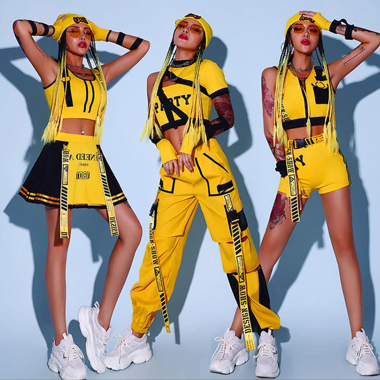 ダンス衣装 レディース ヒップホップ ジャズダンス Ds 演出 韓国ファッション ジャズ 大人 ストリート スカート パンツセット イエロー レッスン着 応援団 Cyx 465 Just For You Online Store 通販 Yahoo ショッピング