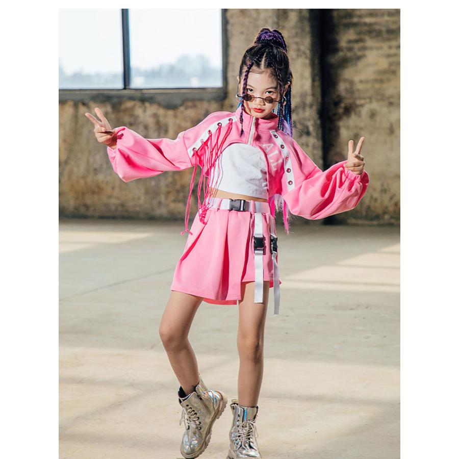 ラッピング不可 キッズダンス衣装 ピンク ステージ衣装 セットアップ へそ出し チア チアガール ジャズダンス ヒップホップ 女の子 応援団 演奏会 練習着 おしゃれ 人気 Cisama Sc Gov Br