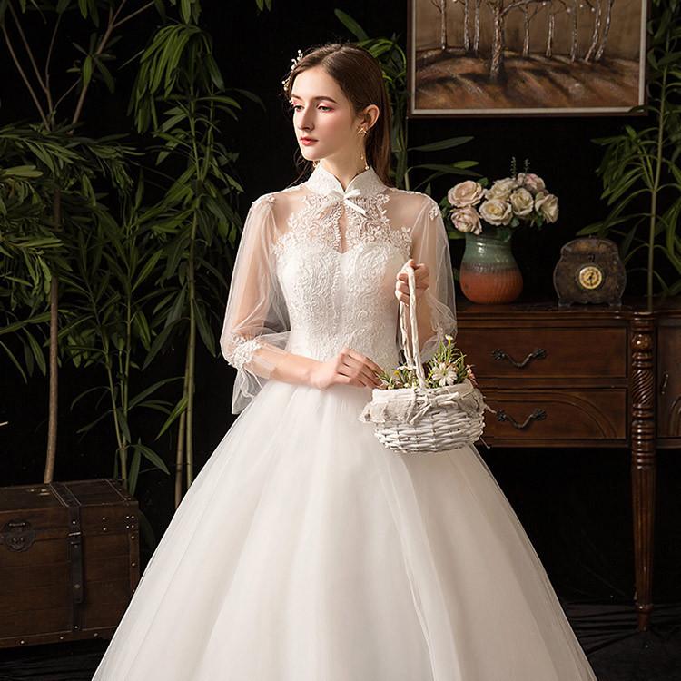 ドレス 格安 ウエディングドレス 白 ドレス 二次会 花嫁 結婚式 袖あり ウェディングドレス フォーマル 編み上げタイプ おしゃれ レース ワンピース Hncs 069 Just For You Online Store 通販 Yahoo ショッピング