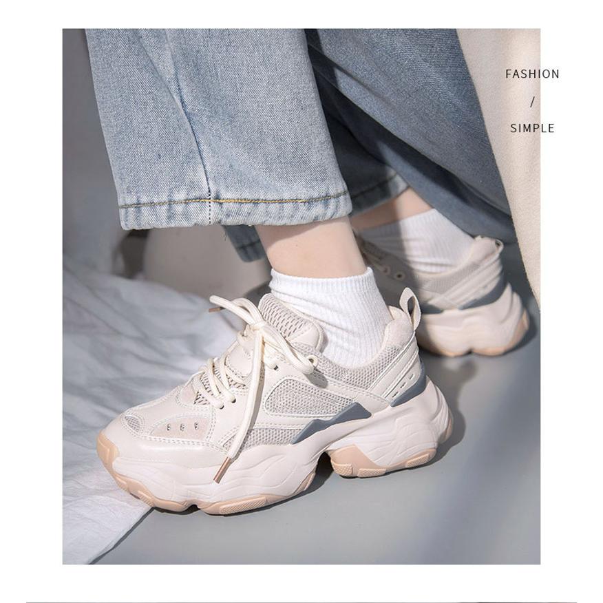 ダッドスニーカー 韓国 レディース コーデ 厚底 ダッドスニーカー ヒール4cm 厚底靴 スニーカー レディース ダッドシューズ ローカット オシャレ セレブ Kasin 237 Just For You Online Store 通販 Yahoo ショッピング