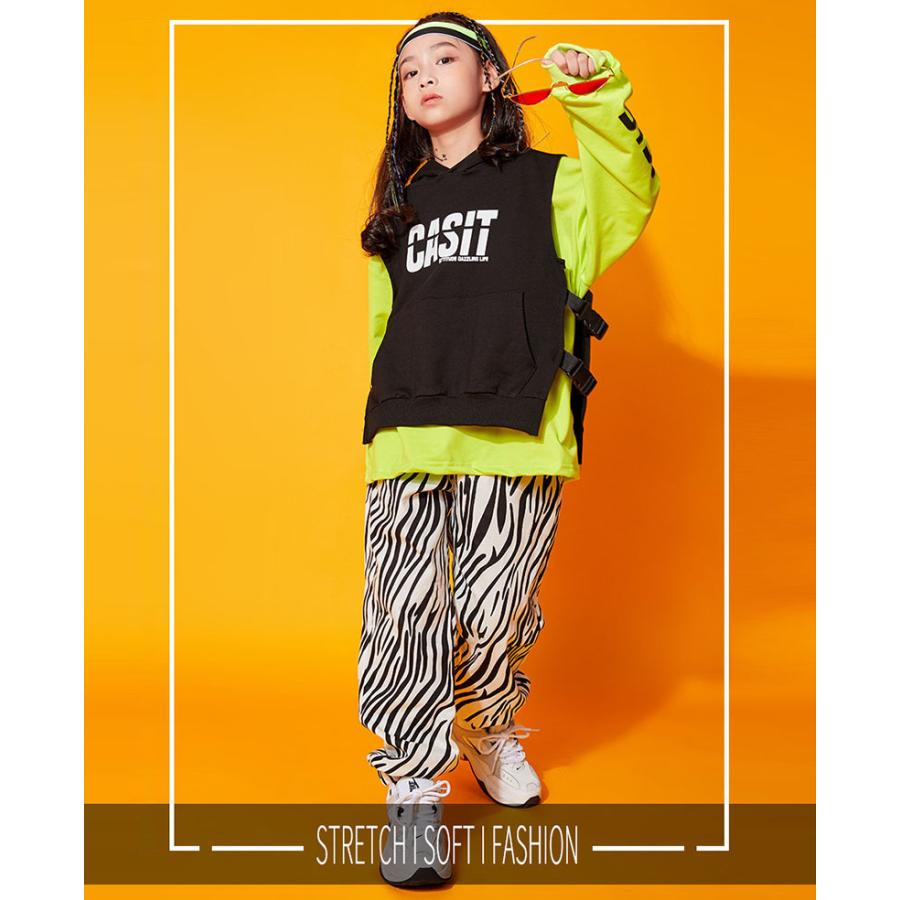 ヒップホップ衣装 子供服 かっこいい ガールズ キッズ ジュニア ストリート系 ダンス衣装 パンツ ベスト付き 上下 女の子 男の子 魅力の パンツ