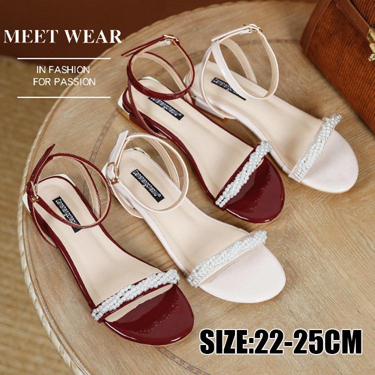 サンダル レディース ペタンコ サンダル ストラップ 夏 人工パール 韓国 高級感 おしゃれ アンクルストラップ おしゃれ 軽量 履きやすい 疲れにくい 歩きやすい Kasin 417 Just For You Online Store 通販 Yahoo ショッピング