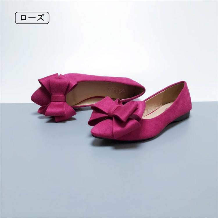 パンプス ローヒール レディース ぺたんこ 大きいサイズ 痛くない ポインテッドパンプス リボン付き 通勤 オフィス ウエディングドレスシューズ Kasin 447 Just For You Online Store 通販 Yahoo ショッピング