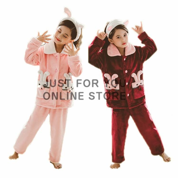 ルームウェア もこもこ 女の子 パジャマ キッズ ジップアップ 部屋着 前開き ふわふわ 秋 冬 モコモコ 可愛い あったか 長袖 ロングパンツ 上下セット Kasin 518 Just For You Online Store 通販 Yahoo ショッピング