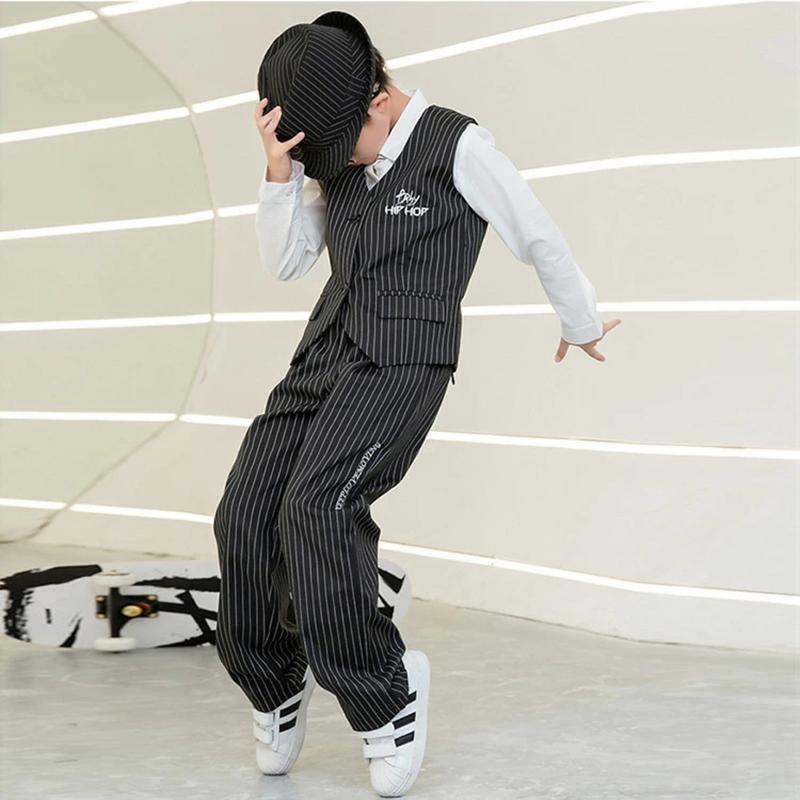 キッズ ダンス衣装 セットアップ HIPHOP ロック ベスト ロングパンツ