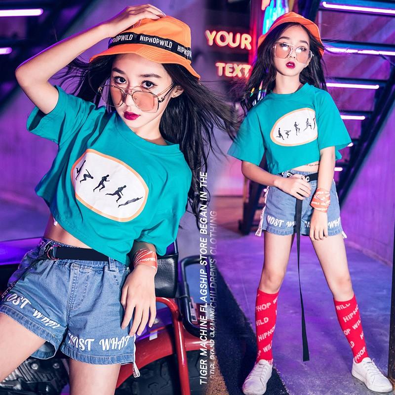 キッズ ダンス衣装 ヒップホップ チア チア衣装 シャツ デニムパンツ ジーンズ へそ出し 韓国 子供服 女の子 ステージ 練習着 ストリート オシャレ Lss 169 Just For You Online Store 通販 Yahoo ショッピング