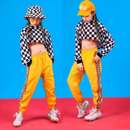 キッズ ダンス ヒップホップ ダンス衣装 Hiphop こども キッズ服 女 ジュニア チェック シャツ ロング パンツ チア 長袖 韓国 子供服 おしゃれ イエロー 黄 Lss 328 Just For You Online Store 通販 Yahoo ショッピング