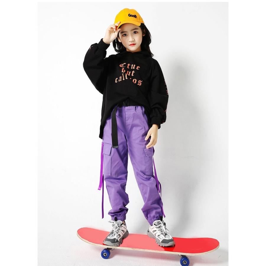 ダンス 衣装 キッズ ヒップホップ 子供 ジュニア パーカー パンツ 女の子 おしゃれ 韓国 子供服 舞台 練習 カジュアル スポーツ 紫 黒 Hiphop Jazz Lss 423 Just For You Online Store 通販 Yahoo ショッピング
