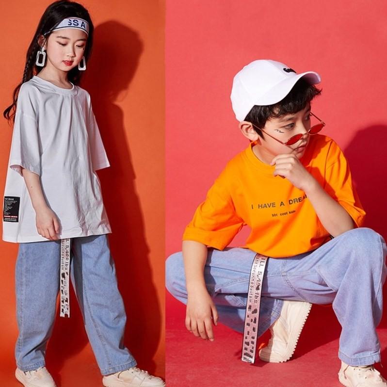 ダンス 衣装 ヒップホップ キッズ ダンス 衣装 子供服 ヒップホップ 韓国 子供服 Hiphop ヒップホップ キッズダンス衣装 子供パンツ ジーンズ 半袖シャツ Rge 1065 Just For You Online Store 通販 Yahoo ショッピング