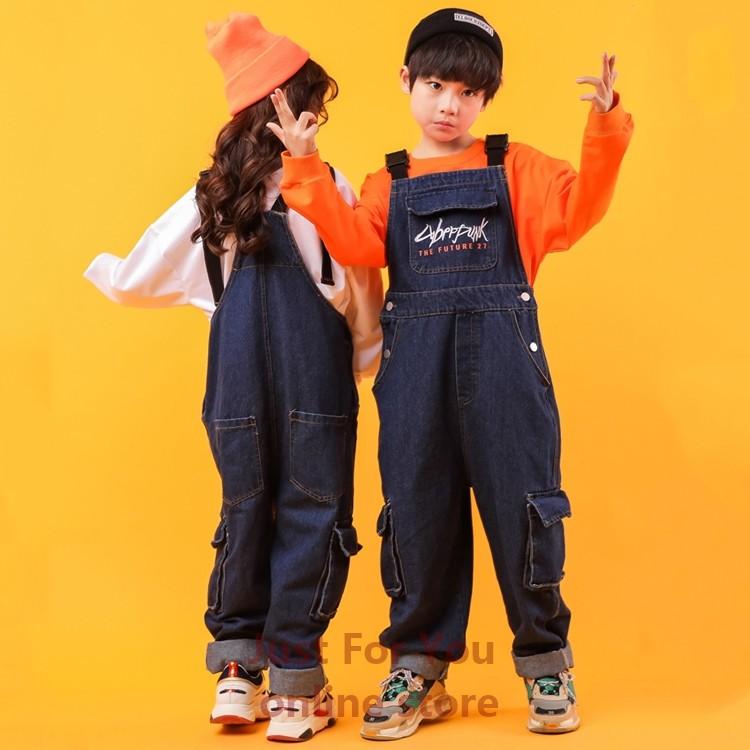 子供服 ヒップホップ オーバーオール 子供 サロペット Hiphop デニムパンツ 子供パンツ 長ズボン キッズ ボトムス オールシーズン 超激安特価