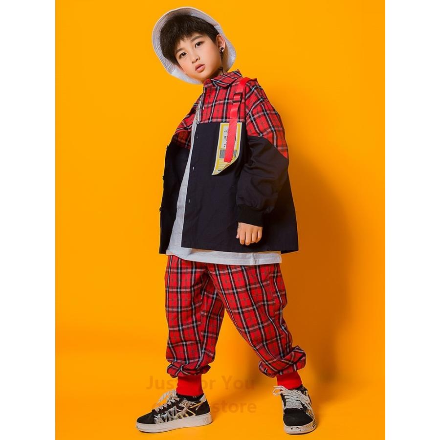キッズダンス衣装 ダンス 衣装 キッズ ヒップホップ 韓国 パンツ シャツ チェック柄 かっこいい 男の子 女の子 Hiphop 演出服 ジュニア オシャレ 激安 Sale Rge 1663 Just For You Online Store 通販 Yahoo ショッピング