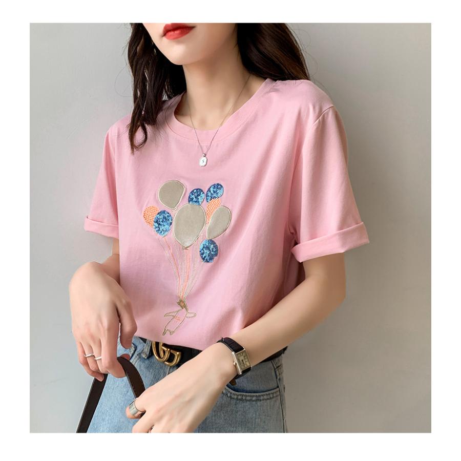 ｔシャツ レディース ｔシャツ トップス おしゃれ 女性用 半袖 3色選べる 夏 綿 ゆったり Ins 人気 通勤 通学 バルーン 白 ピンク シャツ Yhj045 Just For You Online Store 通販 Yahoo ショッピング
