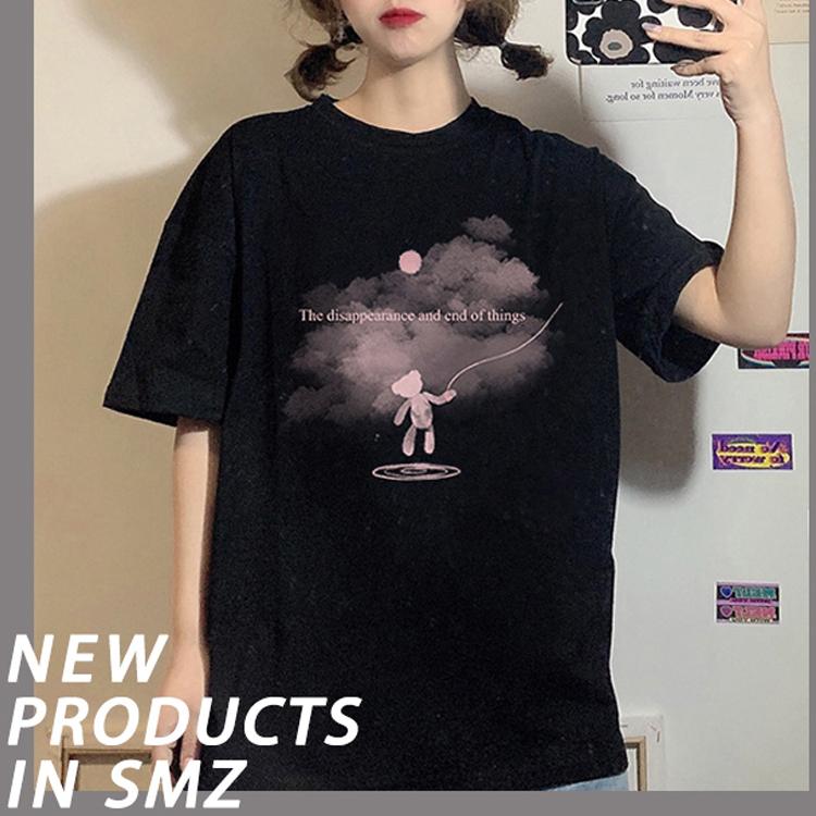 ｔシャツ レディース 半袖 夏 トップス 21新作 女性用 ｔシャツ Ins 人気 ゆったり 黒 白 綿 コットン インナー おしゃれ ユニーク 個性的 通勤 通学 Yhj0 Just For You Online Store 通販 Yahoo ショッピング