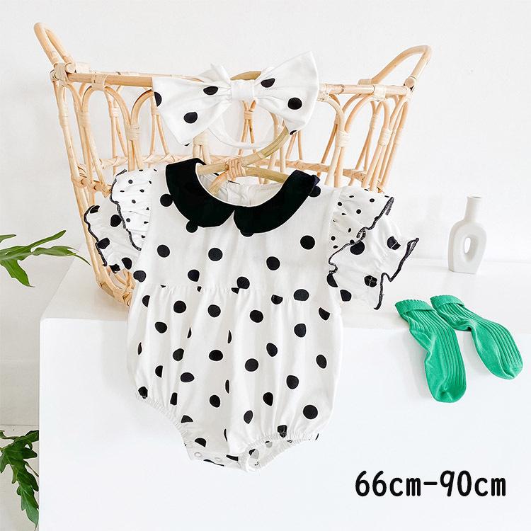 ベビー服 ロンパース 新生児 赤ちゃん 女の子 ボディスーツ ドット柄 半袖 夏着 可愛い 姉妹 出産祝い ベビー用品 純綿 ヘアバンドギフト 夏着 66 73 80 90 Yx074 Just For You Online Store 通販 Yahoo ショッピング