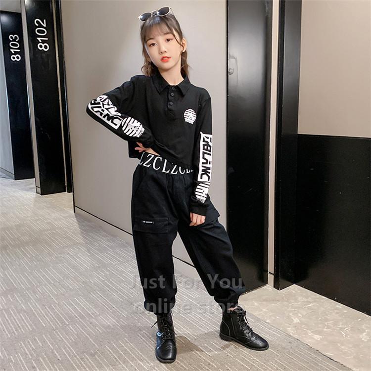 ダンス 衣装 ヒップホップ キッズダンス衣装 セットアップ 黒シャツ カーゴパンツ 韓国子ども服 ストリート 演出服 ジャズ 競技 レッスン着 おしゃれ Zaka 046 Just For You Online Store 通販 Yahoo ショッピング