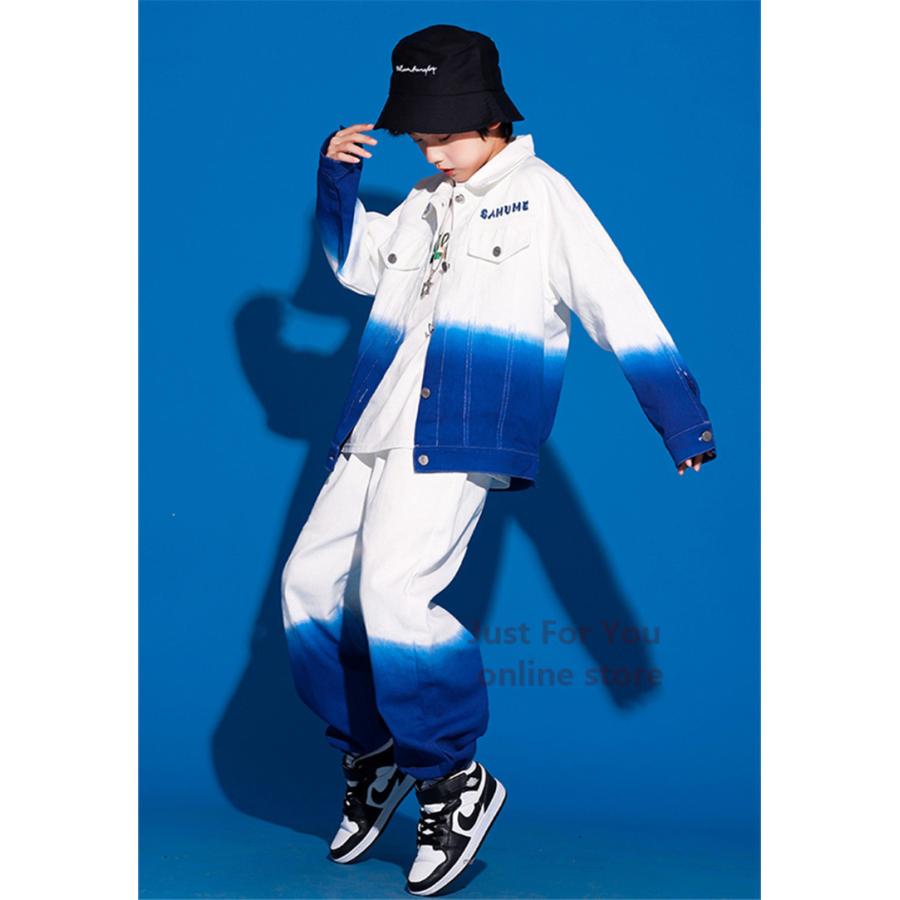 ファッション 原宿ファッション Gジャン ジャケット ダンス 衣装 ヒップホップ ダンストップス ジーンズ 子供 キッズ ジャンパー ジュニア デニムパンツ ジャズ シンプル Materialworldblog Com