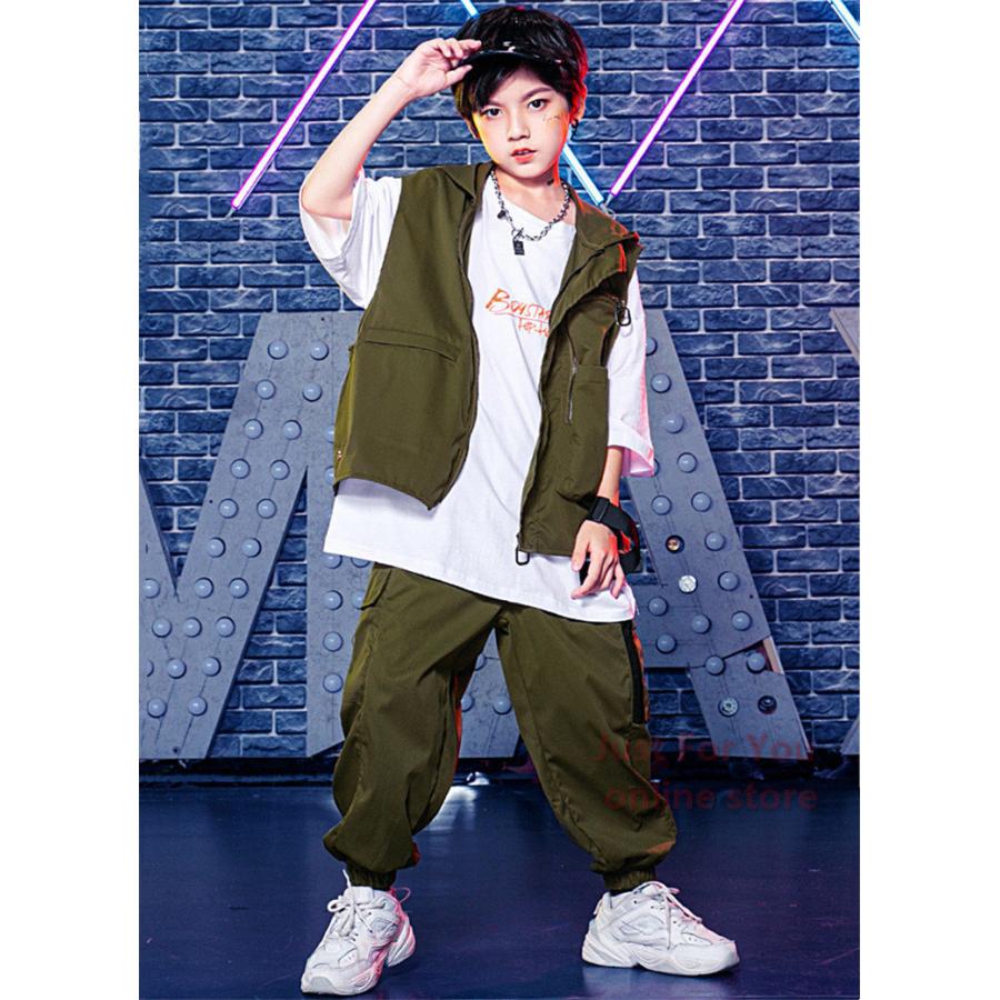 キッズ ダンス ヒップホップ セットアップ 原宿ファッション ｔシャツ 衣装 デニムパンツ 子供服