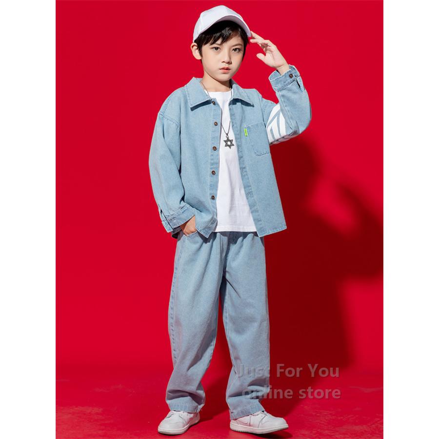 以上節約 韓国 子供 ダンス衣装 舞台 演出服 上下セットアップ 女の子 男の子 ステージ衣装 デニムパンツ 長袖 ジャケット ジャズダンス ヒップホップ 子供服 かっこいい Novabookings Com Br