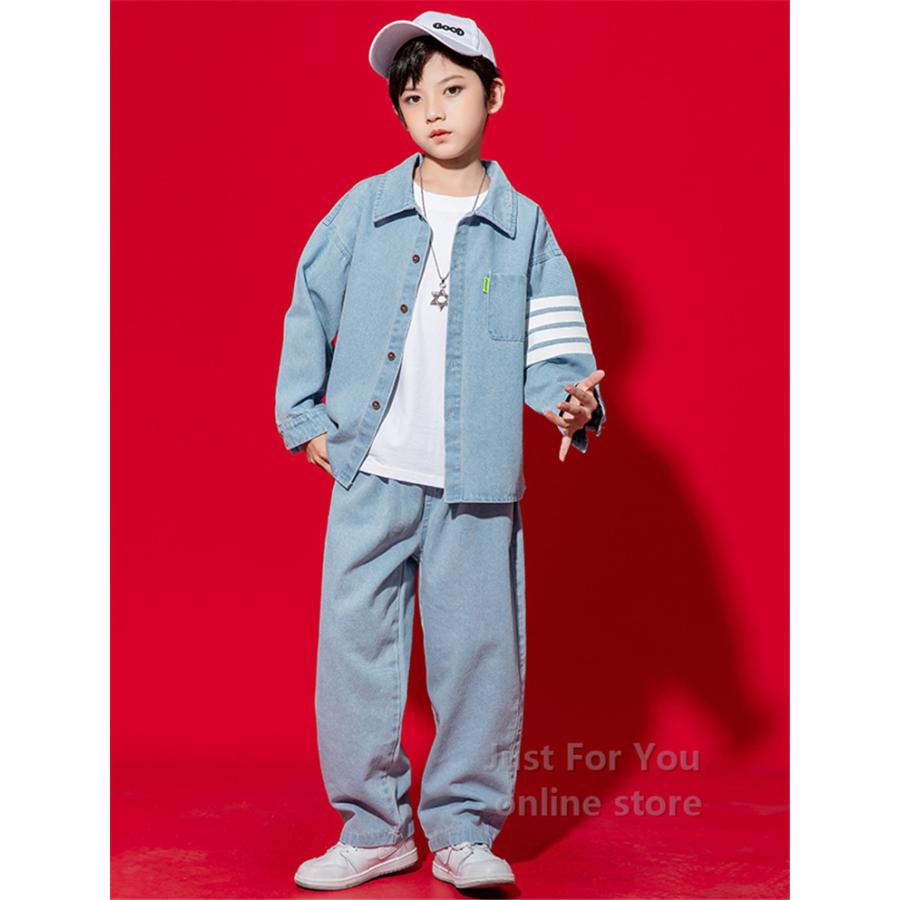 以上節約 韓国 子供 ダンス衣装 舞台 演出服 上下セットアップ 女の子 男の子 ステージ衣装 デニムパンツ 長袖 ジャケット ジャズダンス ヒップホップ 子供服 かっこいい Novabookings Com Br