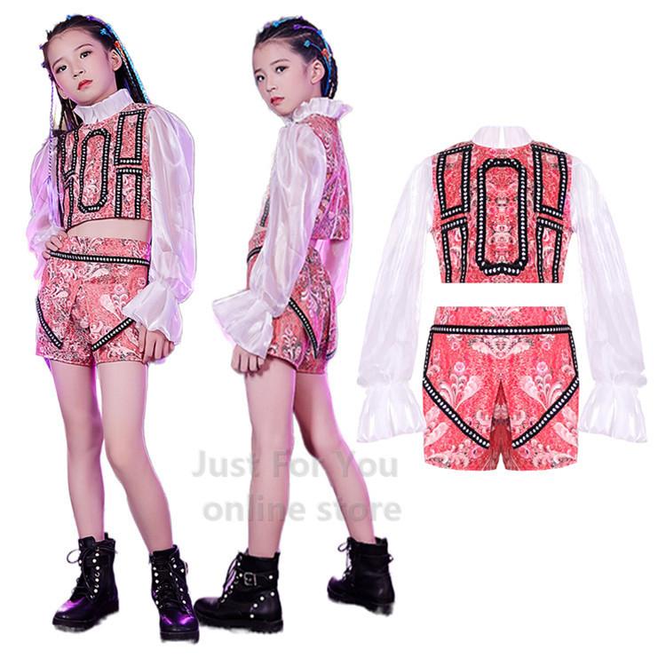 キッズダンス衣装 セットアップ ヒップホップ ファッション ダンス衣装 女の子セット へそ出し ガールズ パンツ 総柄 K Pop 韓国 チア チアガール Zaka 509 Just For You Online Store 通販 Yahoo ショッピング