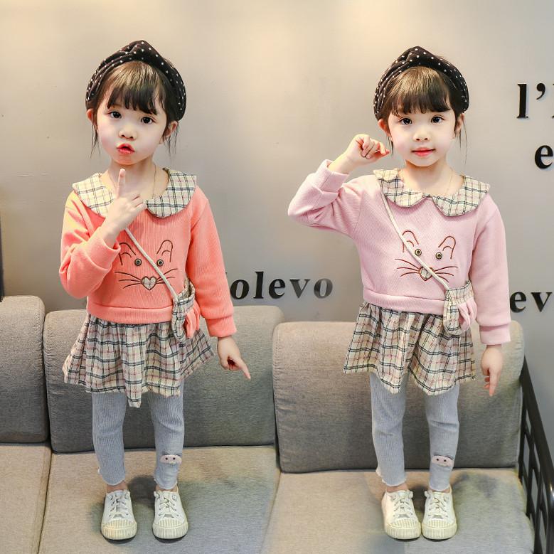 キッズ 二点セット 長袖ワンピース 長ズボン 子供服 子供用 春 秋 子供ドレス ドレス ワンピース 無地 可愛い 女児 お嬢様風 お出かけ Zyc054 Just For You Online Store 通販 Yahoo ショッピング