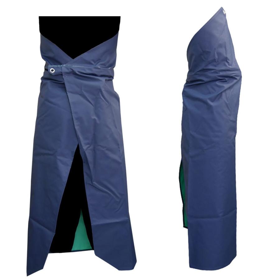 前掛け エプロン 大きいサイズ 防水 ワンタッチ式 ワイドタイプ No.520