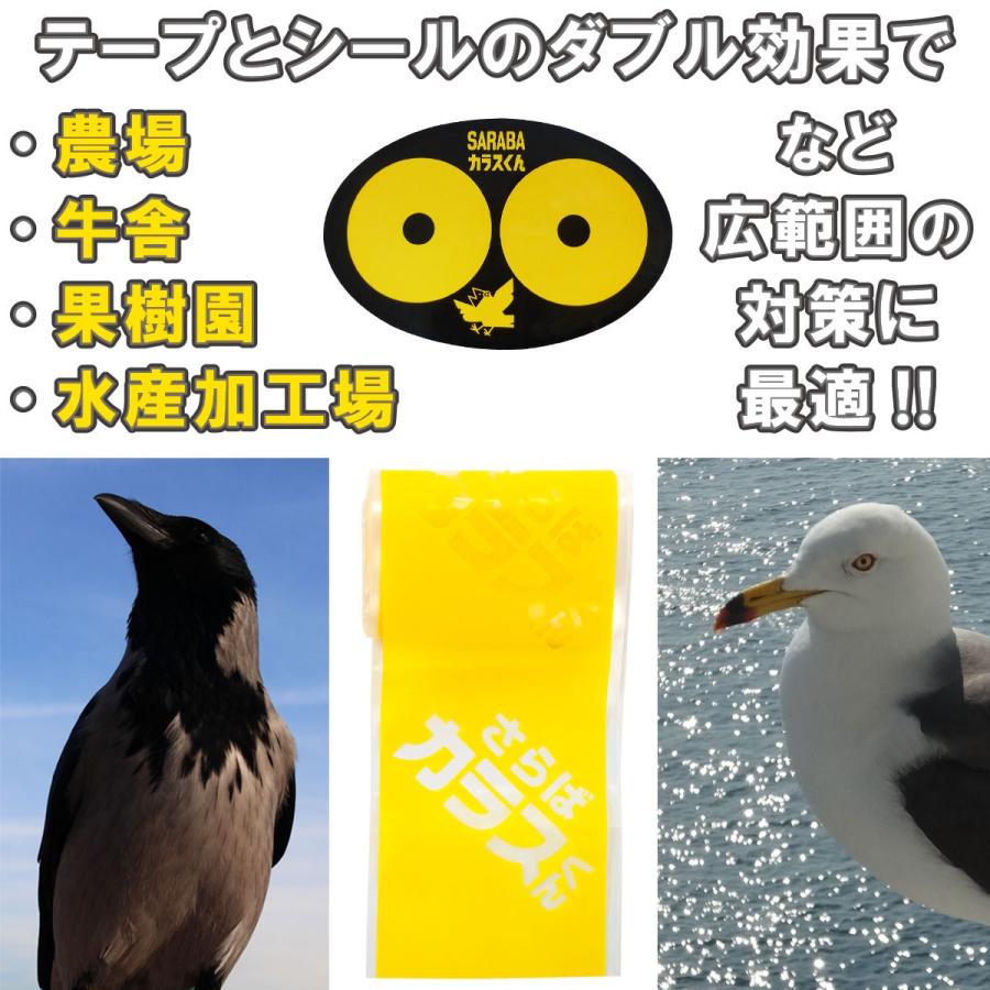 カラス 撃退 よけ 対策 グッズ 駆除 車 ゴミ箱 ボックス ベランダ ネット 建物 家庭菜園に Sarabaカラスくん テープ 3m ステッカー 1枚 正規販売店 740 681 3 ジャストアイテムジャパンヤフー店 通販 Yahoo ショッピング