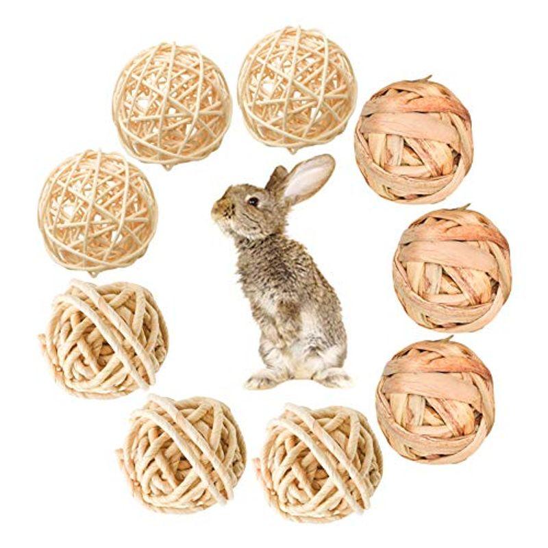 9個入り ハムスター おもちゃ 草編みのボール ブランチラタンボール バニーウサギのおしゃれなおもちゃ ギニアの豚スナネズミ ラビットナチュ