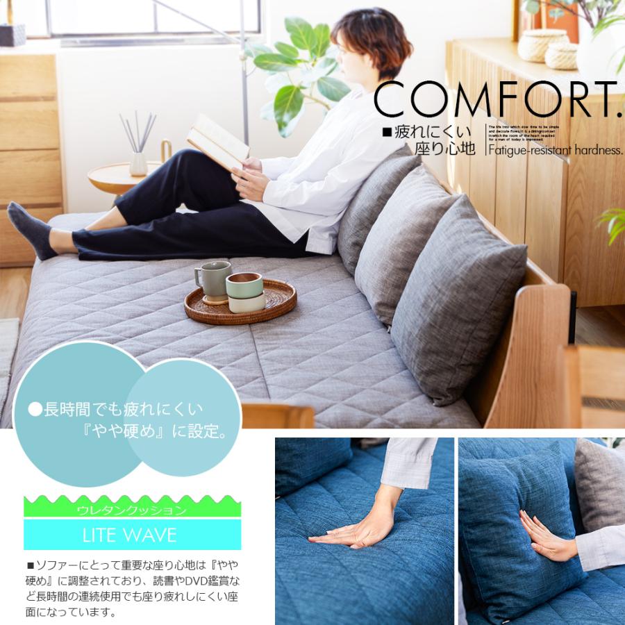 無料開梱設置 国産 ソファ ソファーベッド シングル カバーリング 3人