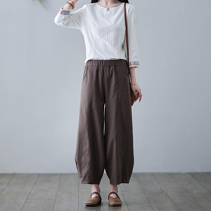 ワイドパンツ レディース 50代40代 ウエストゴム ゆったり ボトムス