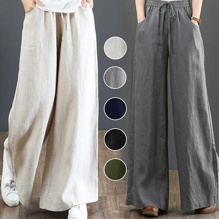 ガウチョパンツ 夏 30代 40代 50代 ワイドパンツ レディース ウエストゴム ゆったり ボトムス 薄手 体型カバー 亜麻 麻混 長ズボン パンツ 春夏秋 低身長 小柄 Cl Btm0 N Just Just 通販 Yahoo ショッピング