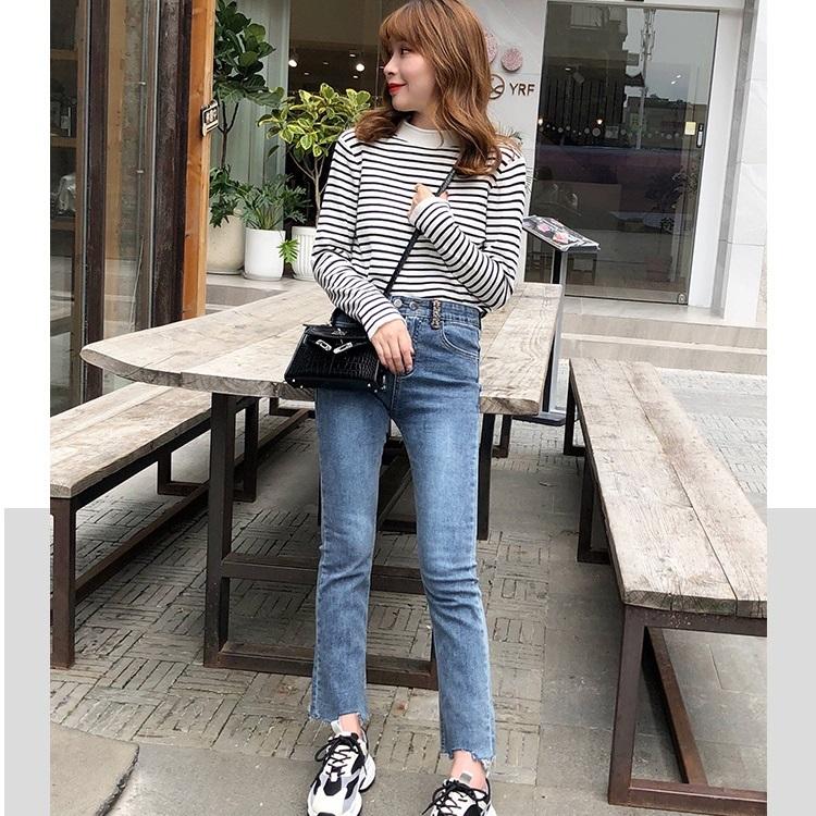 ニット セーター レディース 長袖 ボーダー トップス 6色 カジュアル