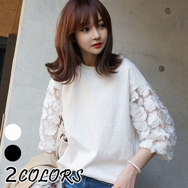 ｔシャツ レディース 七分袖 レース 30代 40代 無地 花柄 白 黒 夏tシャツ 半袖tシャツ カットソー トップス 夏 カジュアル 女性 人気 Cl Tpt018 Just Just 通販 Yahoo ショッピング