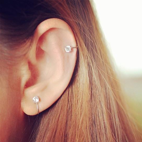 イヤリング レデイース 一粒ダイヤ 4mm 6mm CZダイヤ 通販