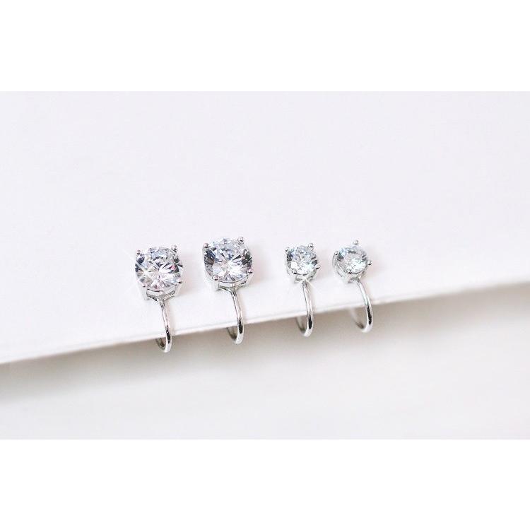 イヤリング レデイース 一粒ダイヤ 4mm 6mm CZダイヤ 通販 激安 