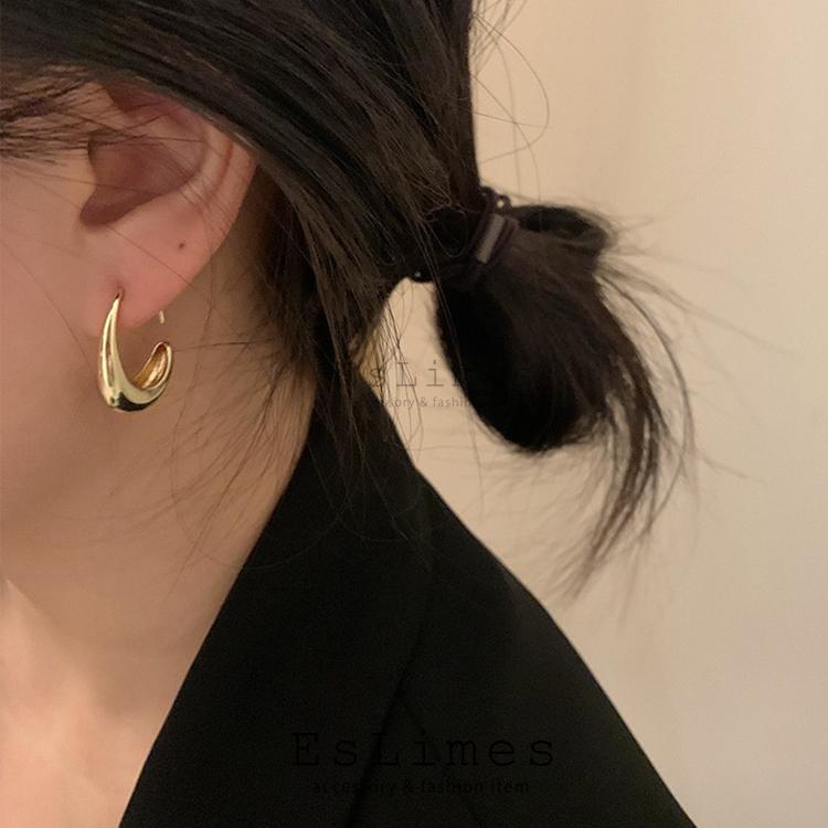 ピアス レディース しずく 雫 18kgp リング フープピアス 大ぶり 上品