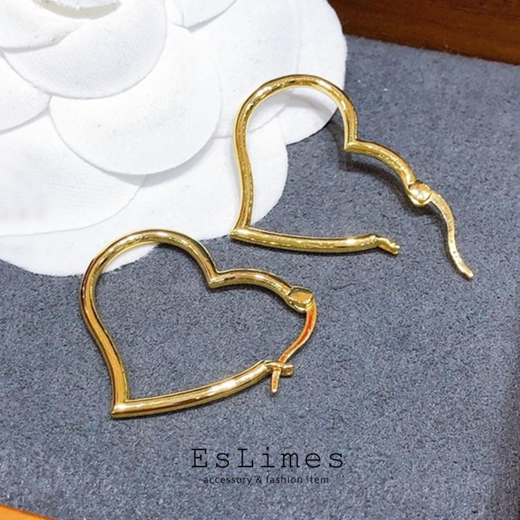 ピアス レディース ハート 大きめ オシャレ 18k 18kgp 20代 30代 40代