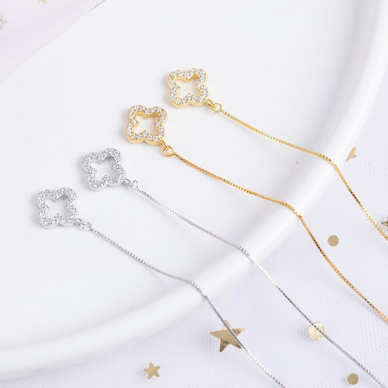 正規代理店 ピアス プレゼント 人気 女性 シルバー925 プラチナ仕上げ 上品 オシャレ クローバー 四つ葉 豪華粒 レディース ピアス カラー ゴールド Pathwaysfl Org