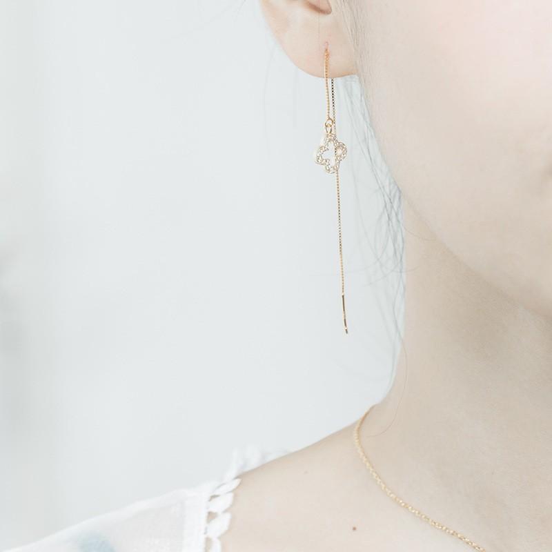 正規代理店 ピアス プレゼント 人気 女性 シルバー925 プラチナ仕上げ 上品 オシャレ クローバー 四つ葉 豪華粒 レディース ピアス カラー ゴールド Pathwaysfl Org